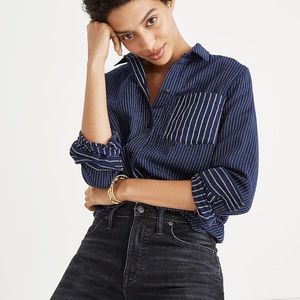 Madewell long sleeve button down stripe mix